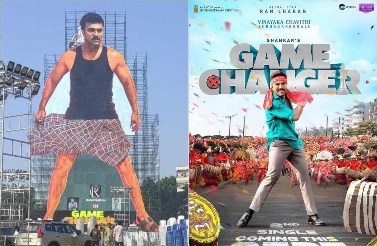 Ram Charan Fans Celebrate with 256 Ft Cutout Ahead of Game Changer Release